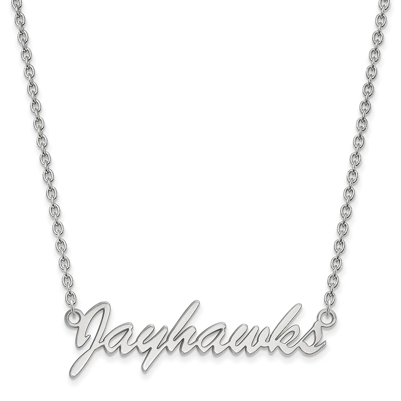 Women's Kansas Jayhawks Sterling Silver Script Logo Necklace