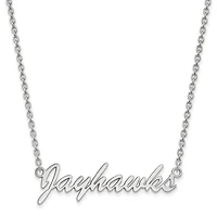 Women's Kansas Jayhawks Sterling Silver Script Logo Necklace