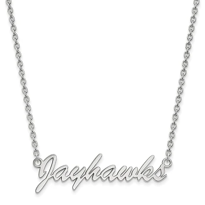 Women's Kansas Jayhawks Sterling Silver Script Logo Necklace