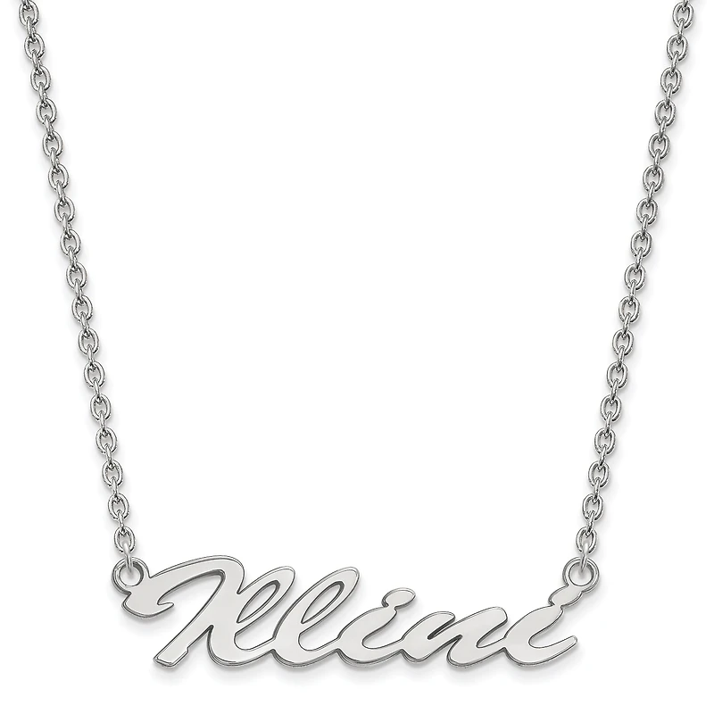 Women's Illinois Fighting Illini Sterling Silver Script Logo Necklace