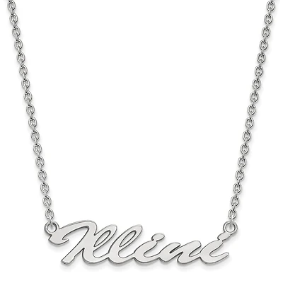 Women's Illinois Fighting Illini Sterling Silver Script Logo Necklace