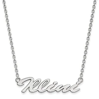 Women's Illinois Fighting Illini Sterling Silver Script Logo Necklace