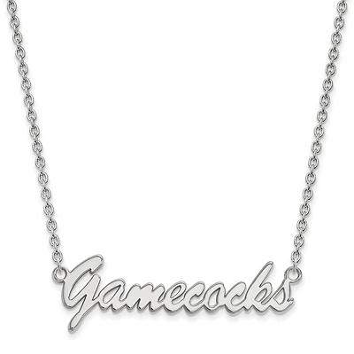 Women's South Carolina Gamecocks Sterling Silver Script Logo Necklace