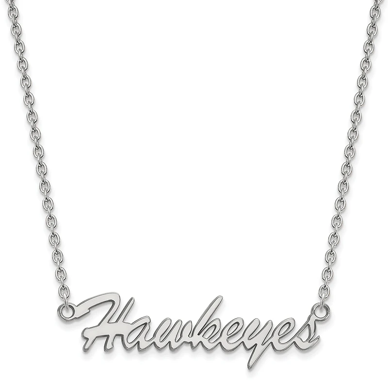 Women's Iowa Hawkeyes Sterling Silver Script Logo Necklace