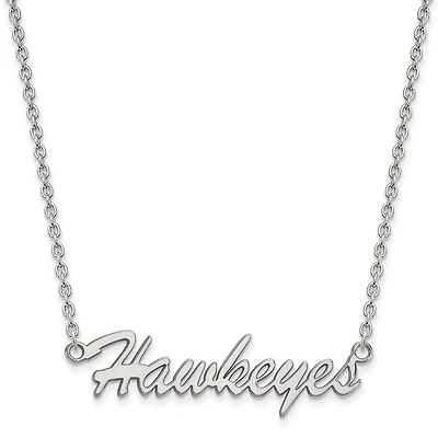 Women's Iowa Hawkeyes Sterling Silver Script Logo Necklace