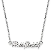Women's Ole Miss Rebels Silver Script Logo Necklace