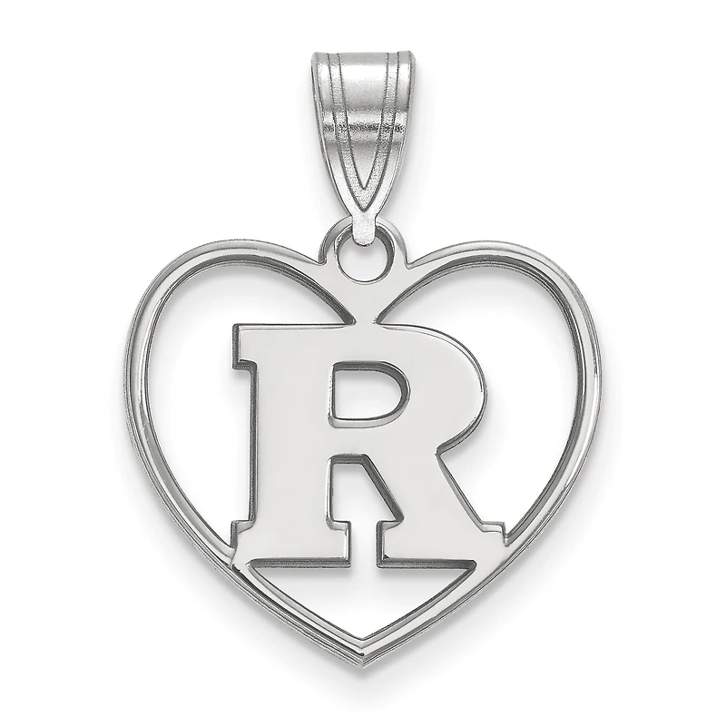Women's Rutgers Scarlet Knights Sterling Silver Logo Heart Pendant
