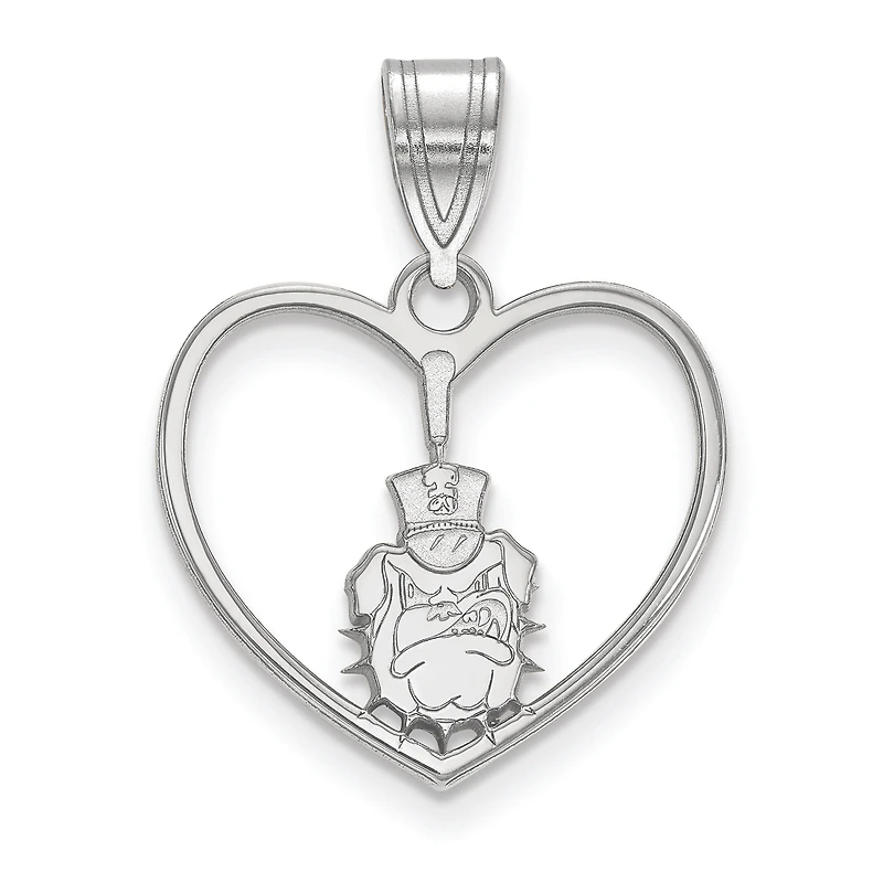 Women's Citadel Bulldogs Sterling Silver Logo Heart Pendant