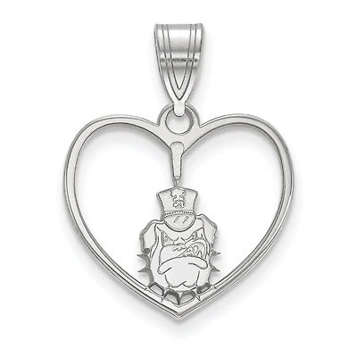 Women's Citadel Bulldogs Sterling Silver Logo Heart Pendant