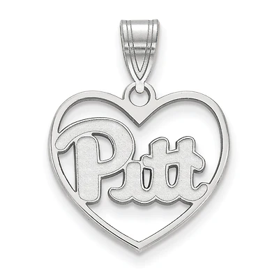 Women's Pitt Panthers Sterling Silver Logo Heart Pendant
