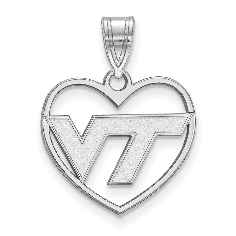 Women's Virginia Tech Hokies Sterling Silver Logo Heart Pendant