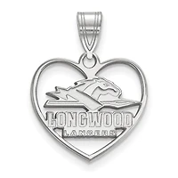 Women's Longwood Lancers Sterling Silver Logo Heart Pendant