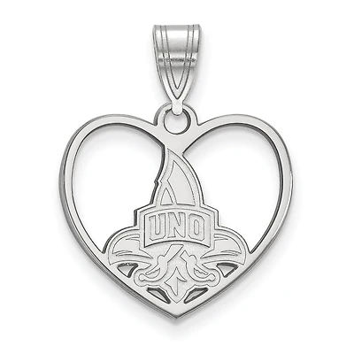 Women's New Orleans Privateers Sterling Silver Logo Heart Pendant