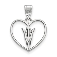 Women's Arizona State Sun Devils Sterling Silver Logo Heart Pendant