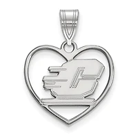 Women's Cent. Michigan Chippewas Sterling Silver Logo Heart Pendant