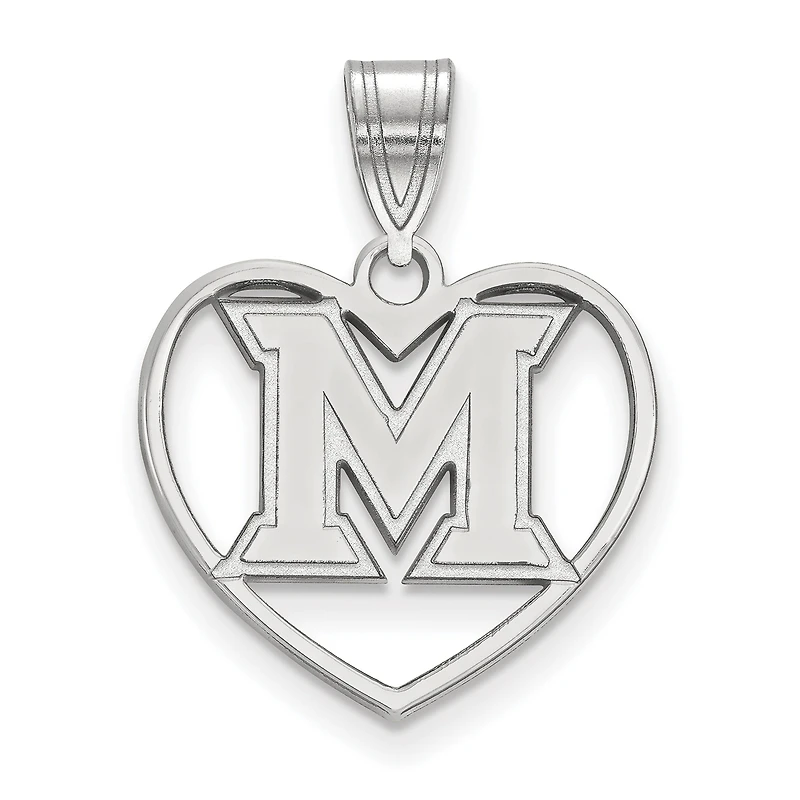 Women's Miami University RedHawks Sterling Silver Logo Heart Pendant