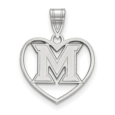 Women's Miami University RedHawks Sterling Silver Logo Heart Pendant