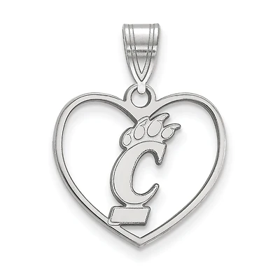 Women's Cincinnati Bearcats Sterling Silver Logo Heart Pendant
