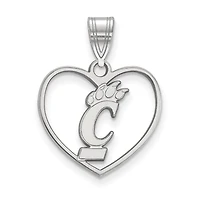 Women's Cincinnati Bearcats Sterling Silver Logo Heart Pendant