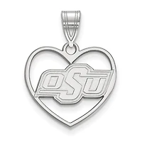 Women's Oklahoma State Cowboys Sterling Silver Logo Heart Pendant
