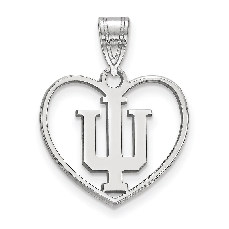 Women's Indiana Hoosiers Sterling Silver Logo Heart Pendant