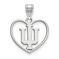 Women's Indiana Hoosiers Sterling Silver Logo Heart Pendant