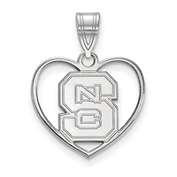 Women's NC State Wolfpack Sterling Silver Logo Heart Pendant