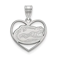 Women's Florida Gators Sterling Silver Logo Heart Pendant
