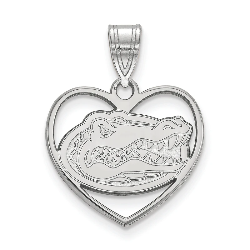 Women's Florida Gators Sterling Silver Logo Heart Pendant