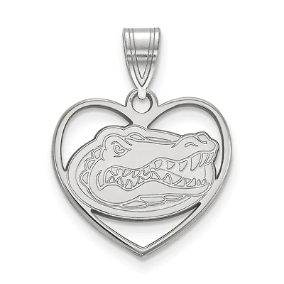 Women's Florida Gators Sterling Silver Logo Heart Pendant