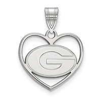 Women's Georgia Bulldogs Sterling Silver Logo Heart Pendant