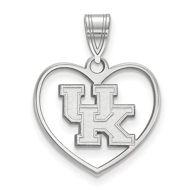 Women's Kentucky Wildcats Sterling Silver Logo Heart Pendant