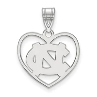 Women's North Carolina Tar Heels Sterling Silver Logo Heart Pendant