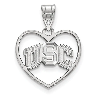 Women's USC Trojans Sterling Silver Logo Heart Pendant