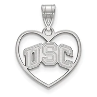 Women's USC Trojans Sterling Silver Logo Heart Pendant