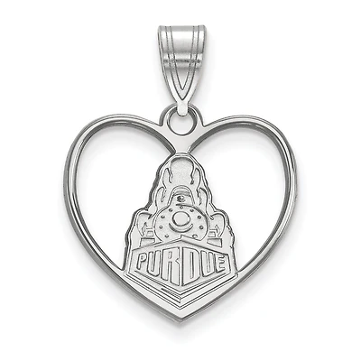 Women's Purdue Boilermakers Sterling Silver Secondary Logo Heart Pendant