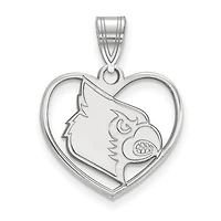 Women's Louisville Cardinals Sterling Silver Logo Heart Pendant