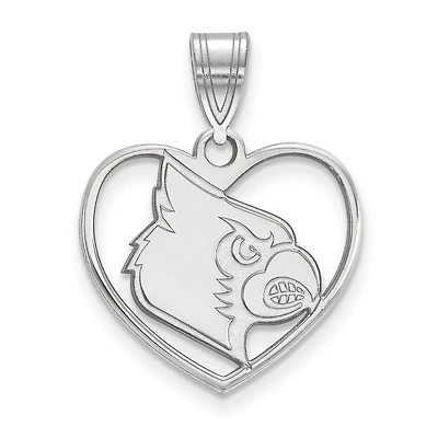 Women's Louisville Cardinals Sterling Silver Logo Heart Pendant
