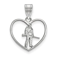 Women's West Virginia Mountaineers Sterling Silver Mascot Heart Pendant