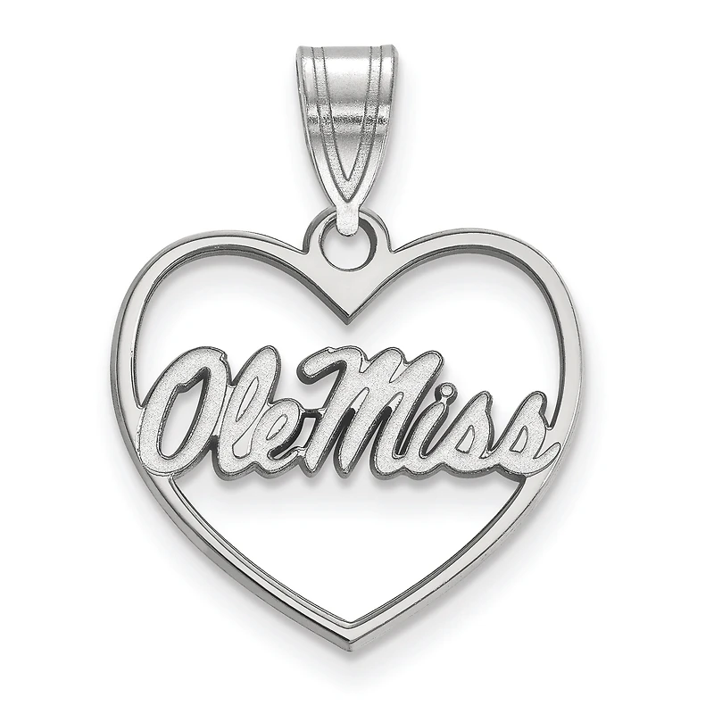 Women's Ole Miss Rebels Sterling Silver Logo Heart Pendant
