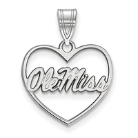 Women's Ole Miss Rebels Sterling Silver Logo Heart Pendant
