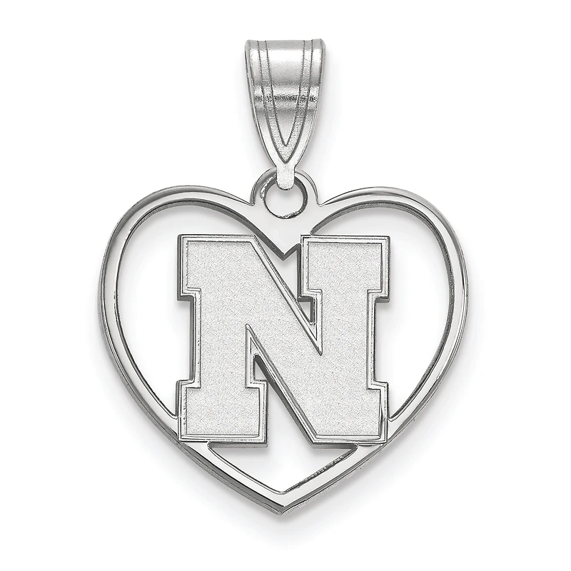 Women's Nebraska Huskers Sterling Silver Logo Heart Pendant