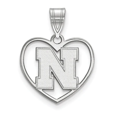 Women's Nebraska Huskers Sterling Silver Logo Heart Pendant