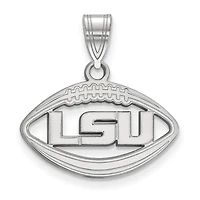 Women's LSU Tigers Sterling Silver Logo Football Pendant