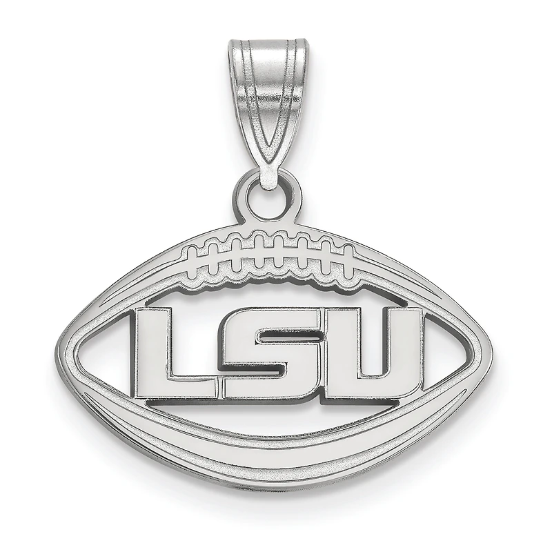 Women's LSU Tigers Sterling Silver Logo Football Pendant