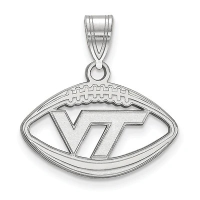 Women's Virginia Tech Hokies Sterling Silver Logo Football Pendant