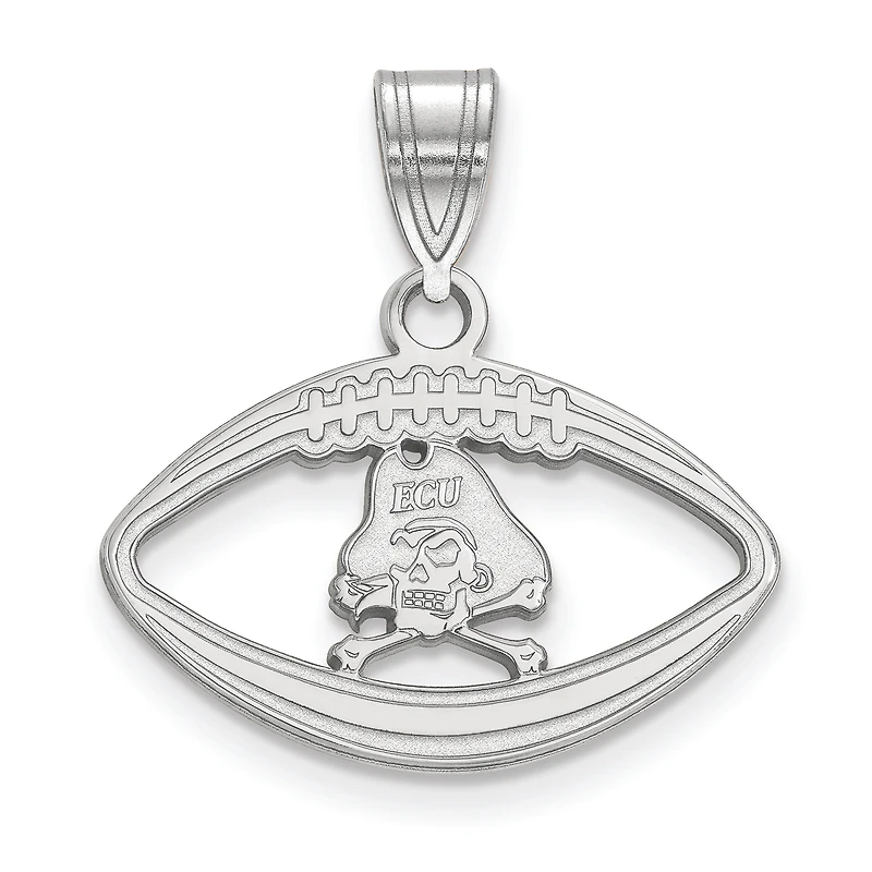 Women's ECU Pirates Sterling Silver Mascot Football Pendant