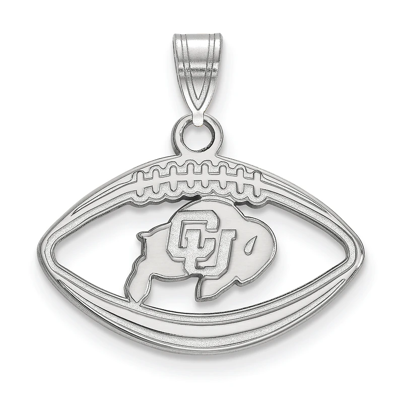 Women's Colorado Buffaloes Sterling Silver Logo Football Pendant