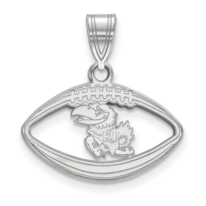 Women's Kansas Jayhawks Sterling Silver Logo Football Pendant