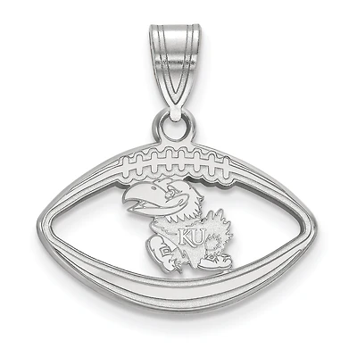 Women's Kansas Jayhawks Sterling Silver Logo Football Pendant